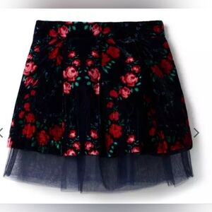 Janie and Jack Holiday Concert Rose Velvet Tulle Skirt Girls Size 18 To 24 Month